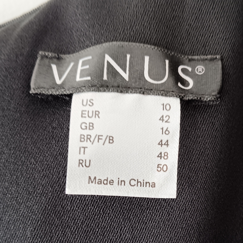 Venus One-Shoulder Draped Front Black Special Occasion Jumpsuit, Women's 10 - Picture 2 of 13